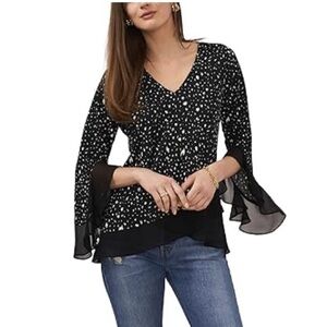 Vince Camuto Rich Black & White Design Top - XL
